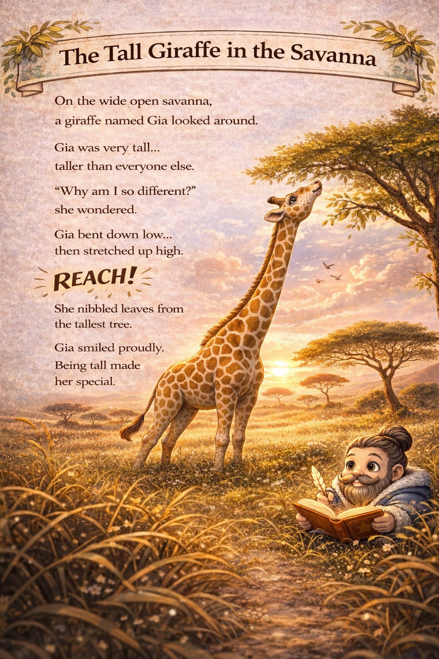 The Tall Giraffe in the Savanna